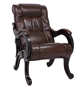 Кресло для отдыха Сенатор Модель 71 (Орех-эмаль/Экокожа Коричневый Antik Crocodile)