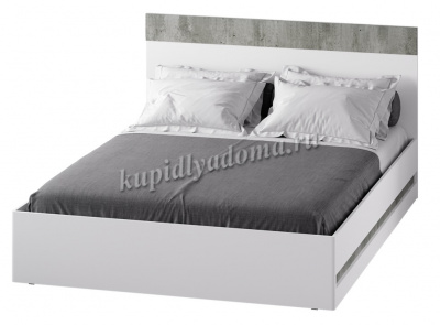 Кровать Инстайл КР-04 1.6 с настилом (Грей/Белый глянец)
