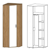 Шкаф угловой Инфинити (Дуб вотан/Белый)