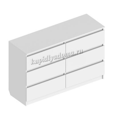 Комод Бьянко 6 ящиков 1200 (Белый лофт)
