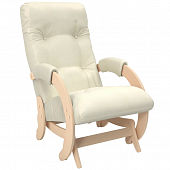 Кресло-маятник Неаполь Модель 12 (Дуб светлый/Экокожа Бежевый Dundi 112)