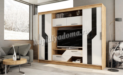 Гостиная Кармен (Дуб вотан/Белый гладкий)