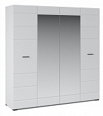 Шкаф 4-х дверный Йорк (Белый жемчуг/Белый глянец)