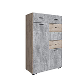 Комод Дублин (Дуб крафт серый/Цемент)