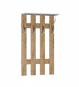 Вешалка Ямайка (Дуб крафт золотой/Белый древесные поры)