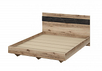 Кровать Омега 1.6 (Дуб делано светлый/камень Пьетра черный) 