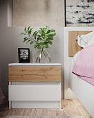 Тумба прикроватная Софи 2шт. (Белый/Дуб вотан)