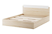 Кровать Беатрис с настилом 1.6(Дуб сонома/Белый глянец)