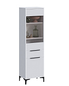 Пенал со стеклом Кимберли  (Белый/Белый глянец)