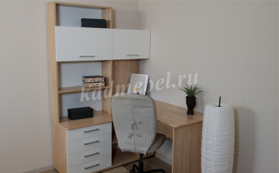 Стол компьютерный угловой с надставкой Гарвард левый 130*120 (Дуб сонома/Белый)