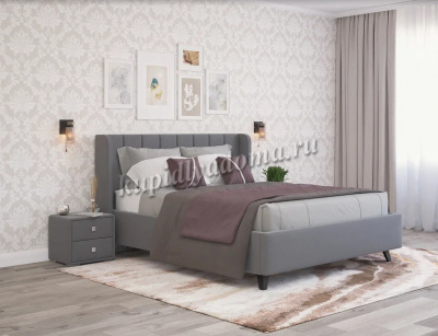 Кровать Виола 1.6 с подъемным механизмом (Микровелюр/Серый)