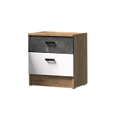 Тумба прикроватная Адель (Дуб вотан/Белый гладкий/Цемент темный)