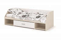 Кровать 0.8*1.9 одноярусная Симба (Дуб белфорт/Белый глянец)