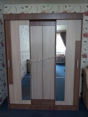 Шкаф-купе Фея ЛДСП (Ясень шимо темный/Ясень шимо светлый)