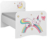 Кровать Смарти 0.8*1.6  (Белый/Фотопечать Кошки-Единорожки)