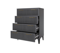 Толедо_спальня_комод с 4 ящиками_графит_открытый