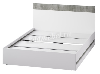 Кровать Инстайл КР-04 1.6 с настилом (Грей/Белый глянец)