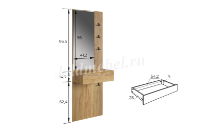 Зеркало Бодрум (Дуб крафт золотой)