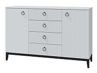 Комод Шарлиз с 2 дверками и 4 ящиками (Белое сияние/Белый снег)