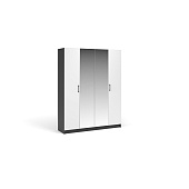 Шкаф 4д с зеркалом МАХ Чикаго (Антрацит/Белый)