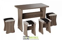 Обеденная группа Бон тип 1 (Дуб сонома трюфель/Шоколад/Бежевый) 