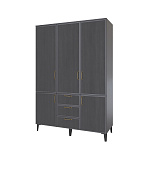 Шкаф 3-х створчатый с ящиками Толедо ТШ-24 (Графит серый)