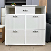 Обувница Сандра 2-ств. с 3 ящиками (Белый лофт)