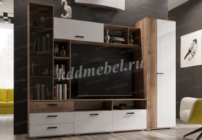 Гостиная Крокус (Дуб делано/Белый гладкий)