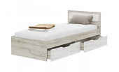 Кровать Гармония 0.9 с ящиками (Дуб крафт серый/Дуб крафт белый)