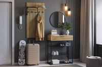 Прихожая Мебельсон 0015 дуб крафт золотой черный муар