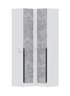 Шкаф угловой Мадрид прямой угол (Белый древесные поры/Ателье светлое)