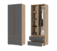 Шкаф Хелен 2-х створчатый ШК 01 (Крафт золотой/Графит серый)