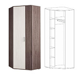 Шкаф угловой Бриз-06 (Анкор темный/Анкор белый)