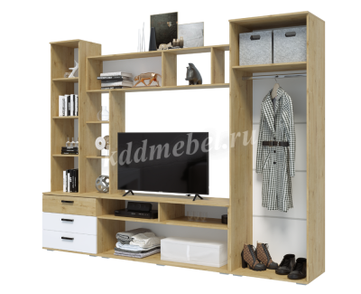 Гостиная Крокус (Дуб вотан/Белый гладкий)