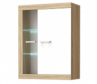 Витрина навесная Соната ВНС-800 (Дуб сонома/Белый глянец)