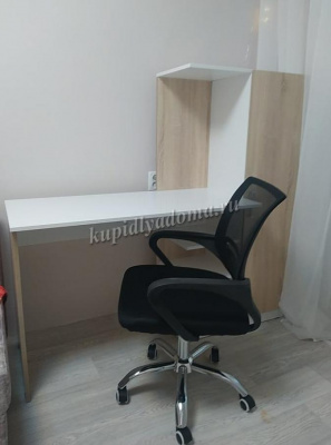 Стол компьютерный Бейсик (Дуб сонома/Белый)