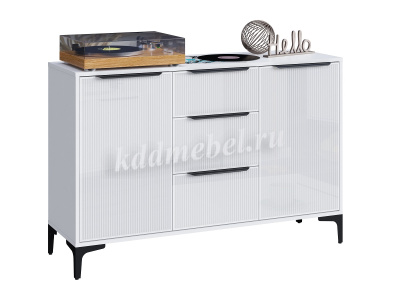 Комод Кимберли (Белый текстурный/Белый софт)