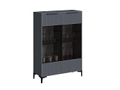 Шкаф со стеклом Кимберли  (Графит/Графит софт)