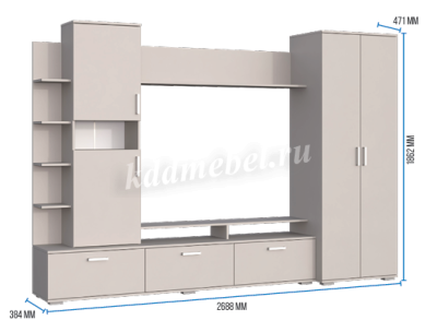 Гостиная  Денвер (Белый текстурный) 
