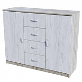 Комод Басса КМ-555-М (Дуб крафт белый/Дуб крафт серый)