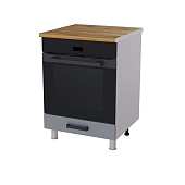 Шкаф нижний духовой 6Д кухня Контемп без столешницы (Дуб сонома/Белый софт)