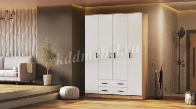 Шкаф Квадро без зеркал (Дуб Вотан/Белый)