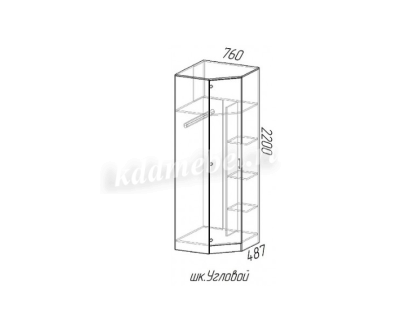 Шкаф угловой Эра (Ясень шимо темный/Ясень шимо светлый)
