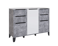 Комод Малави МК (Ателье светлое/Белый глянец)