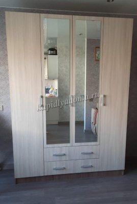 Шкаф распашной Квадро (Ясень шимо темный/Ясень шимо светлый)