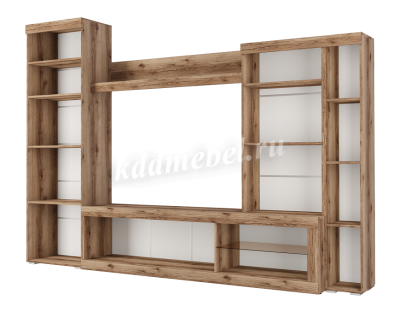 Гостиная Бастон (Дуб делано/Черный глянец)