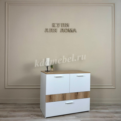 Комод Геометрия-8 (Белый/Делано светлый)