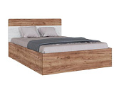 Кровать Вегас 1.4 с настилом ДСП 2С (Дуб крафт табачный/Дуб крафт белый)