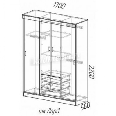 Шкаф-купе Лорд (Ясень шимо темный/Ясень шимо светлый)