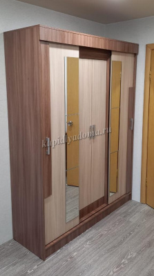 Шкаф-купе Фея ЛДСП (Ясень шимо темный/Ясень шимо светлый)